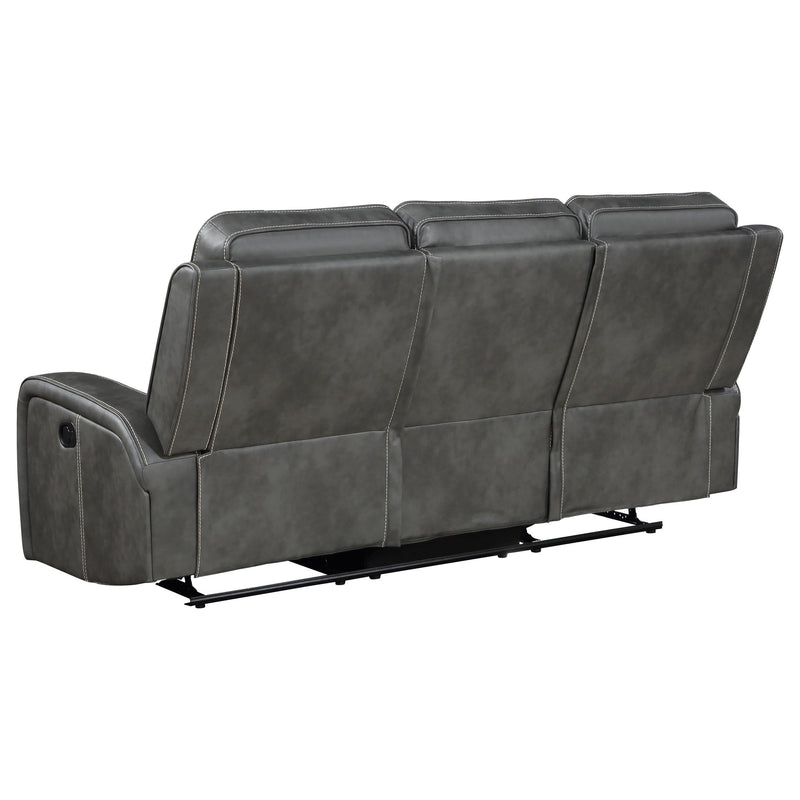 Raelynn Upholstered Track Arm Motion Sofa Grey - 603191