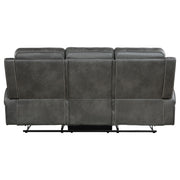 Raelynn Upholstered Track Arm Motion Sofa Grey - 603191