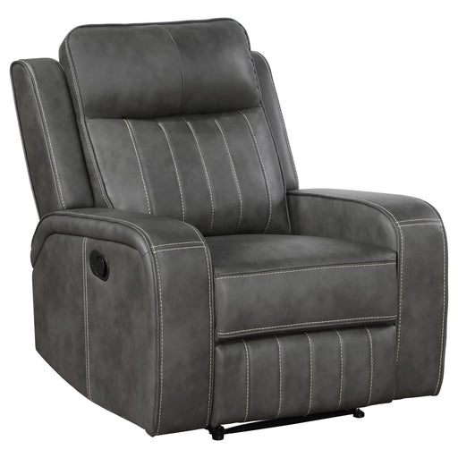 Raelynn Upholstered Track Arm Recliner Grey - 603193