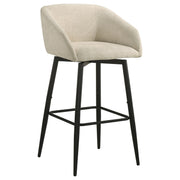 Rainer Fabric Upholstered Swivel Bar Chair Cream (Set of 2) - 182865CRM