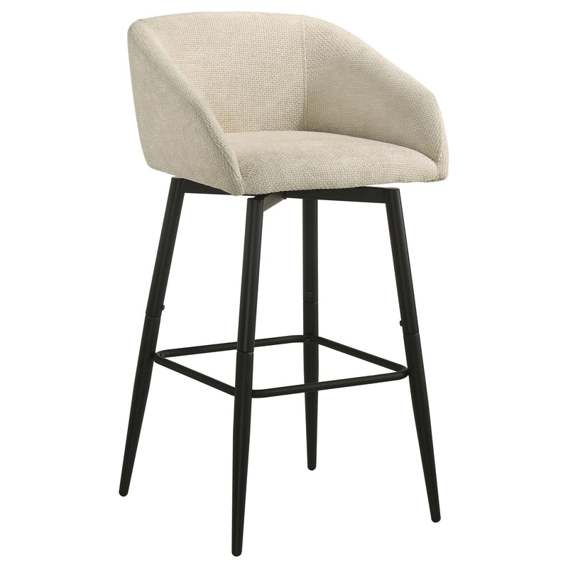 Rainer Fabric Upholstered Swivel Bar Chair Cream (Set of 2) - 182865CRM