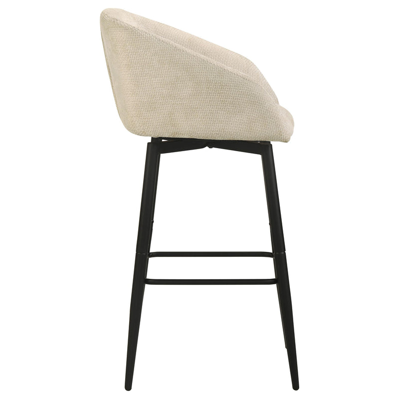 Rainer Fabric Upholstered Swivel Bar Chair Cream (Set of 2) - 182865CRM
