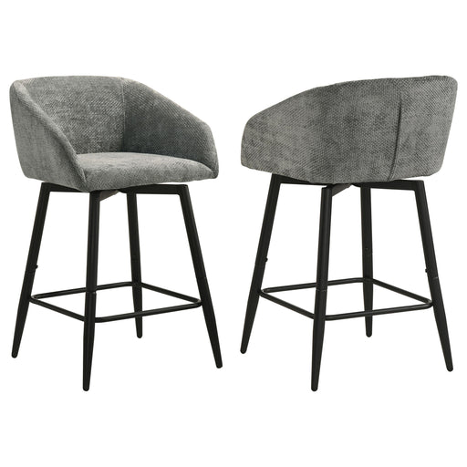 Rainer Fabric Upholstered Swivel Counter Height Chair Charcoal (Set of 2) - 190139CHR