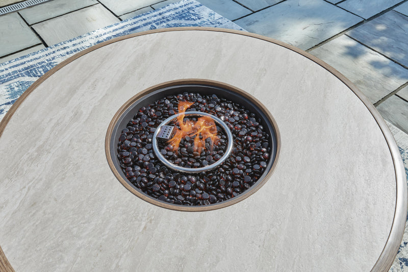 Rainier Ranch Beige Fire Pit Table - P701-776