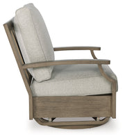 Rainier Ranch Outdoor Sofa and 2 Chairs with Coffee Table in Brown/Beige from Ashley - DMV Furniture