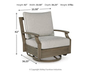 Rainier Ranch Outdoor Sofa and 2 Chairs with Coffee Table in Brown/Beige from Ashley - DMV Furniture