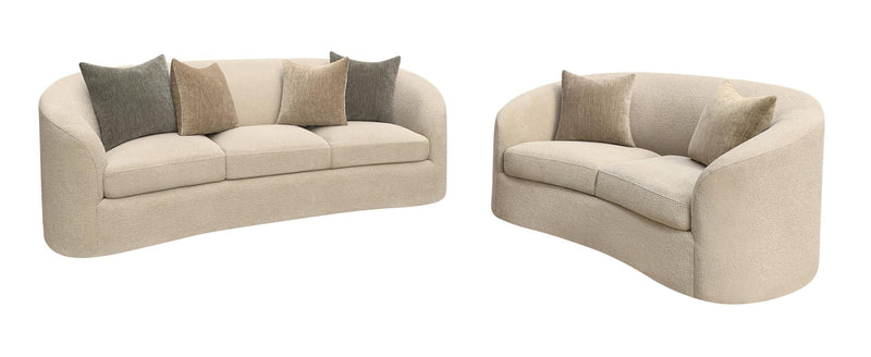 Rainn 2-piece Transitional Chenille Sofa and Loveseat Set Camel - 511391-S2