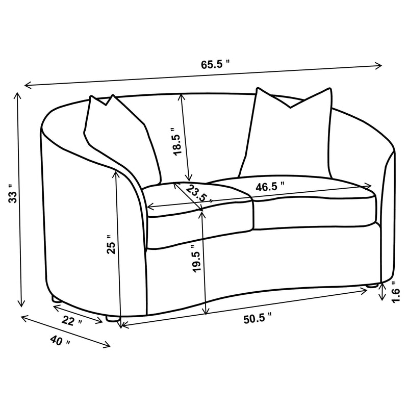 Rainn 3-piece Boucle Upholstered Sloped Arm Sofa Set Latte - 509171-S3