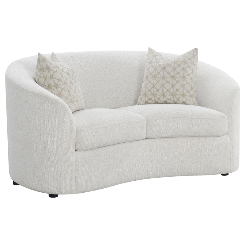Rainn Boucle Upholstered Sloped Arm Loveseat Latte - 509172