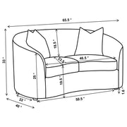 Rainn Boucle Upholstered Sloped Arm Loveseat Latte - 509172