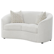 Rainn Boucle Upholstered Sloped Arm Loveseat Latte - 509172