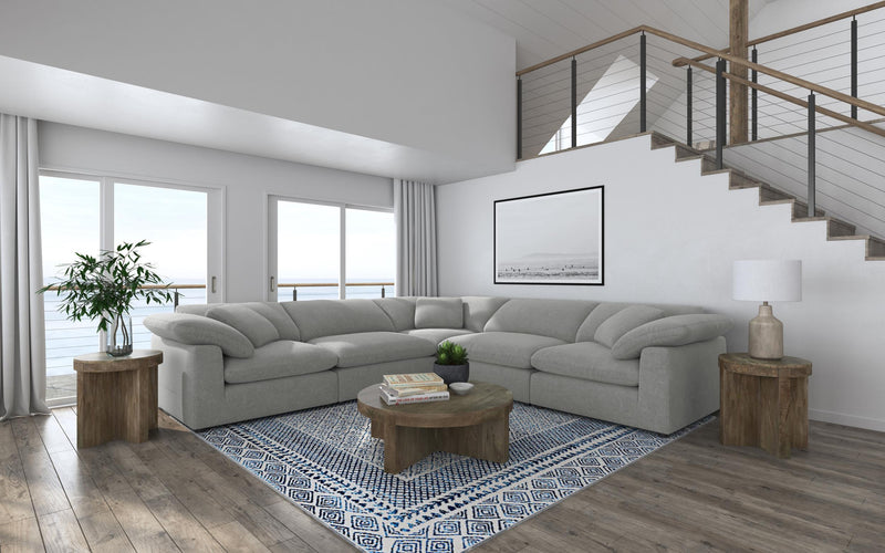 Raleigh 5-piece Boucle Upholstered Modular Sectional Grey - 551754-SETB