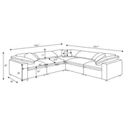 Raleigh 5-piece Boucle Upholstered Modular Sectional Ivory - 551751-SETB