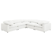Raleigh 5-piece Boucle Upholstered Modular Sectional Ivory - 551751-SETB