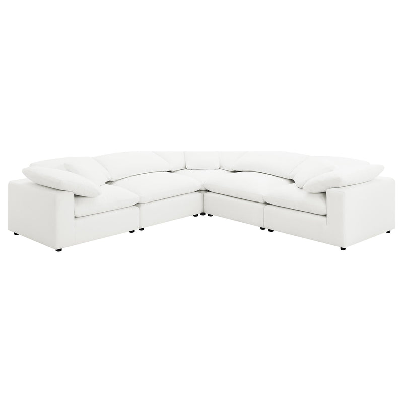 Raleigh 5-piece Boucle Upholstered Modular Sectional Ivory - 551751-SETB