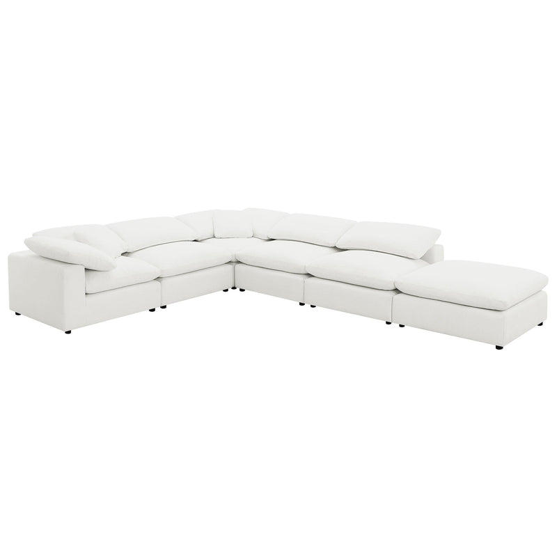 Raleigh 6-piece Boucle Upholstered Modular Sectional Ivory - 551751-SET