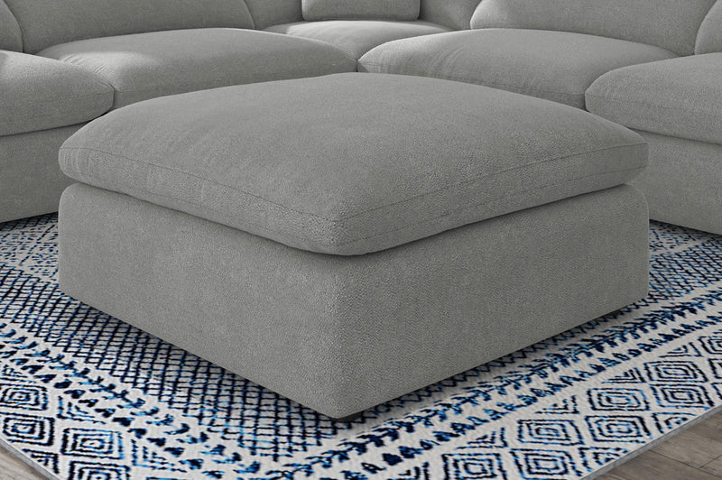 Raleigh Boucle Upholstered Ottoman Grey - 551756