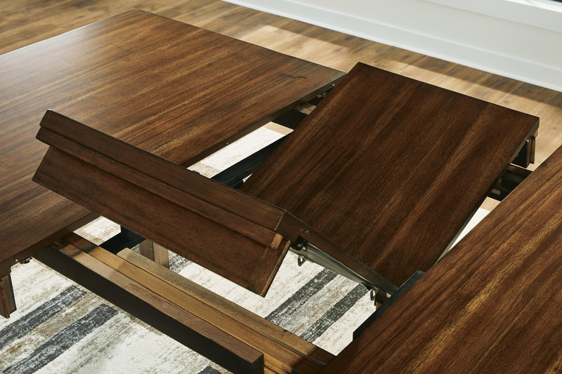 Ralene Counter Height Dining Table and 8 Barstools in Medium Brown - PKG024541
