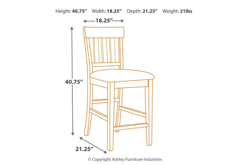 Ralene Medium Brown Counter Height Bar Stool (Set of 2) - DMV FurnitureBarstool