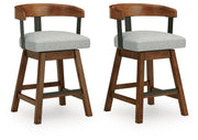 Ralene Medium Brown Counter Height Barstool, Set of 2 - D594-224