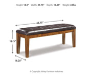 Ralene Medium Brown Dining Table and 2 Chairs and Bench - D594D8