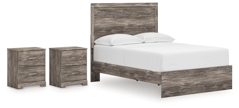 Ralinksi Full Panel Bed with 2 Nightstands in Gray from Ashley - DMV Furniture