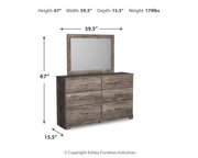 Ralinksi Full Panel Bed with Mirrored Dresser and Chest in Gray from Ashley - DMV Furniture