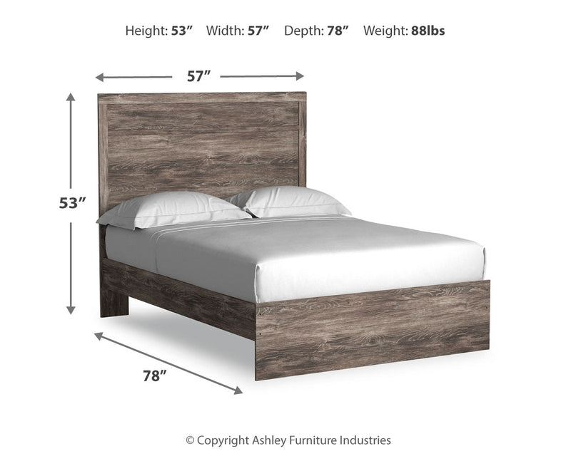 Ralinksi Full Panel Bed with Mirrored Dresser and Chest in Gray from Ashley - DMV Furniture