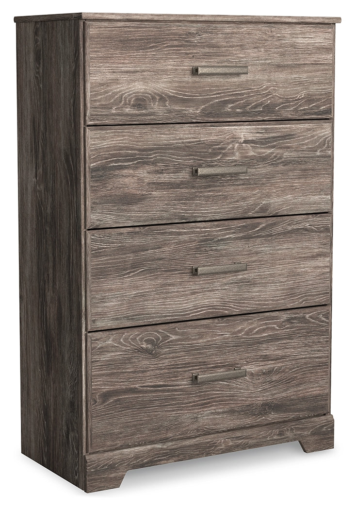 Ralinksi Full Panel Bed with Mirrored Dresser and Chest in Gray from Ashley - DMV Furniture