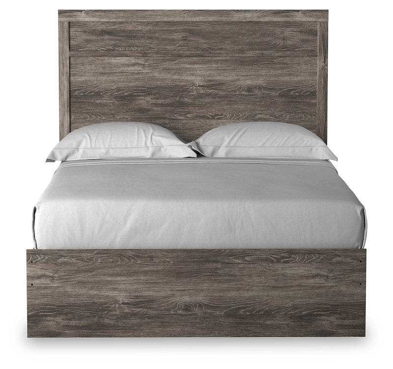 Ralinksi Full Panel Bed with Mirrored Dresser, Chest and Nightstand in Gray from Ashley - DMV Furniture