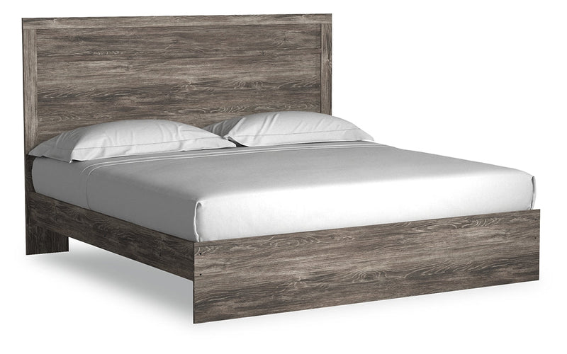 Ralinksi King Panel Bed with 2 Nightstands in Gray from Ashley - DMV Furniture
