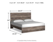 Ralinksi King Panel Bed with 2 Nightstands in Gray from Ashley - DMV Furniture