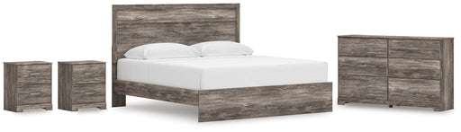 Ralinksi King Panel Bed with Dresser and 2 Nightstands in Gray from Ashley - DMV Furniture