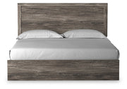 Ralinksi King Panel Bed with Mirrored Dresser, Chest and Nightstand in Gray from Ashley - DMV Furniture