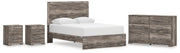 Ralinksi Queen Panel Bed with Dresser and 2 Nightstands in Gray from Ashley - DMV Furniture