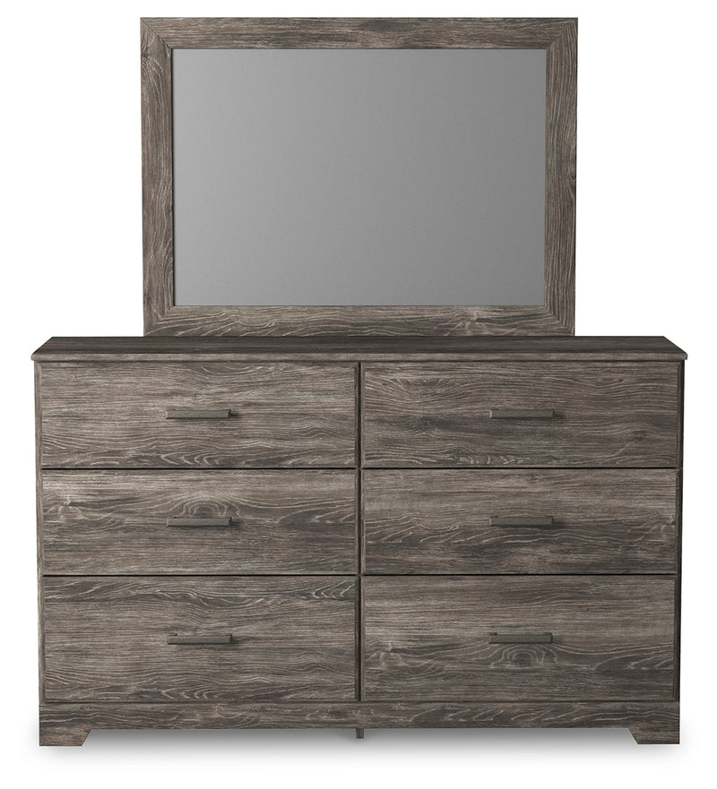 Ralinksi Queen Panel Bed with Mirrored Dresser and 2 Nightstands in Gray from Ashley - DMV Furniture