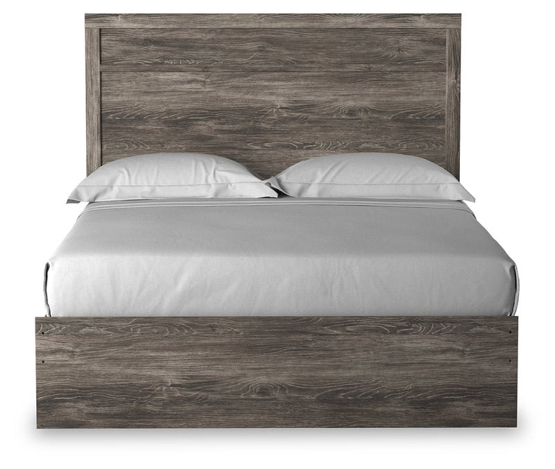 Ralinksi Queen Panel Bed with Mirrored Dresser and 2 Nightstands in Gray from Ashley - DMV Furniture