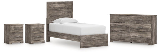 Ralinksi Twin Panel Bed with Dresser and 2 Nightstands in Gray from Ashley - DMV Furniture