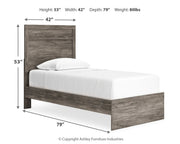 Ralinksi Twin Panel Bed with Dresser and 2 Nightstands in Gray from Ashley - DMV Furniture