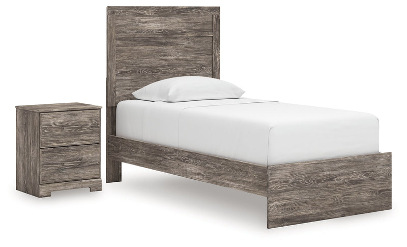 Ralinksi Twin Panel Bed with Nightstand in Gray from Ashley - DMV Furniture