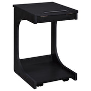 Ralston C-Shaped Lift-Top Sofa Side Table With Casters Black - 930290