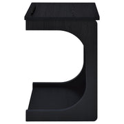 Ralston C-Shaped Lift-Top Sofa Side Table With Casters Black - 930290