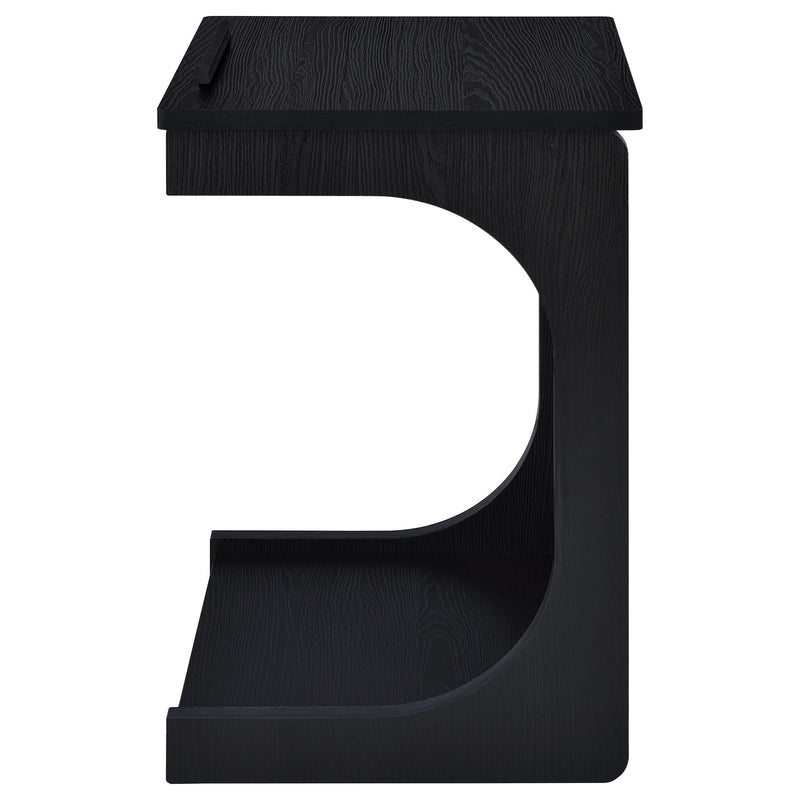Ralston C-Shaped Lift-Top Sofa Side Table With Casters Black - 930290