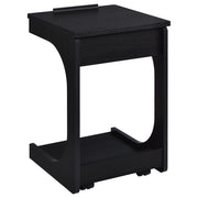 Ralston C-Shaped Lift-Top Sofa Side Table With Casters Black - 930290
