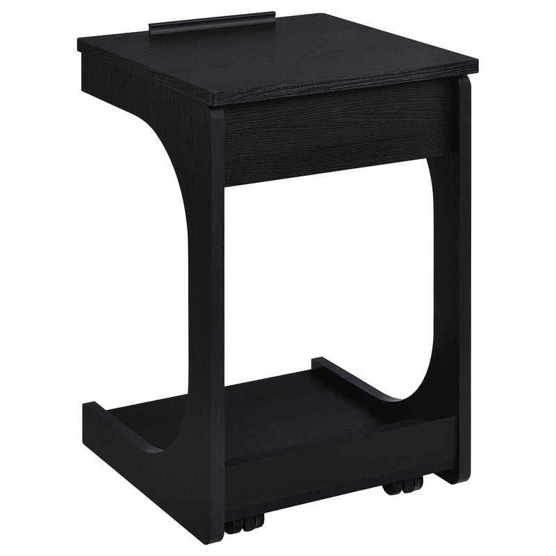 Ralston C-Shaped Lift-Top Sofa Side Table With Casters Black - 930290