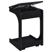 Ralston C-Shaped Lift-Top Sofa Side Table With Casters Black - 930290