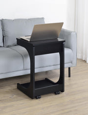 Ralston C-Shaped Lift-Top Sofa Side Table With Casters Black - 930290