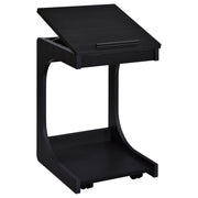 Ralston C-Shaped Lift-Top Sofa Side Table With Casters Black - 930290