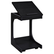 Ralston C-Shaped Lift-Top Sofa Side Table With Casters Black - 930290