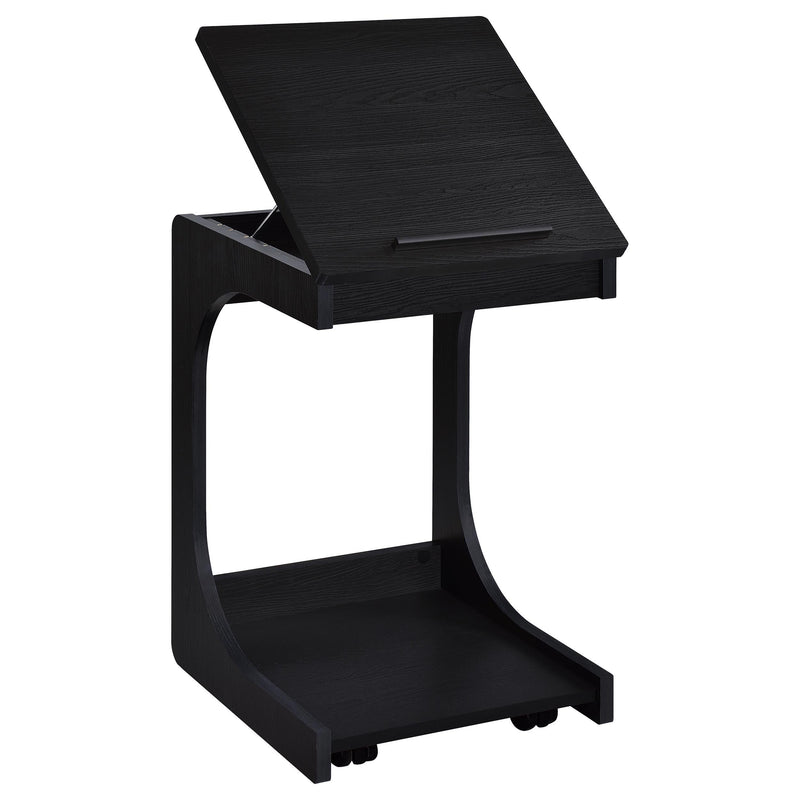 Ralston C-Shaped Lift-Top Sofa Side Table With Casters Black - 930290
